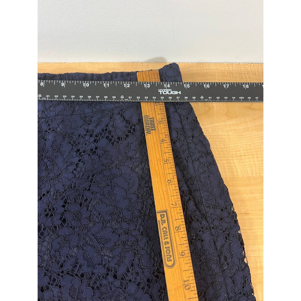 J Crew Lace Ruffle-Neck Top And Lace Pant Set Dark Blue Womans Petite 8 M - Picture 11 of 14